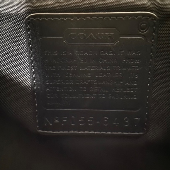 Coach Messenger Bag-Black Fabric with Leather Trim - Picture 6 of 8